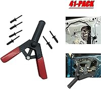 Vista 2 de Juego rápido de 41 remaches de plástico, herramienta de remache para todos los remaches de plástico, juego de herramientas manuales, perfecto