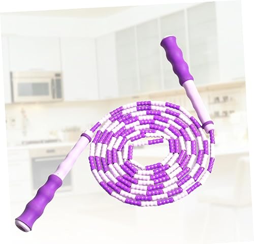 Miniatura 7 de PartyKindom Skipping Rope Lightweight Beaded Jump Rope for Men Women Fitness Training Anti-slip Handles Purple