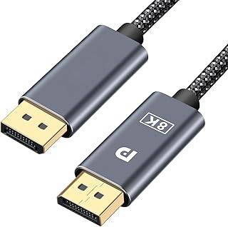 8K Displayport ケーブル DP1.4 ディスプレイポート ケーブル HDR対応 8K@60HZ/4K@144Hz 32.4Gbps ハイスピード DPケーブル ナイロン編み PC テレビ ゲーミングモニター適用 (2M)