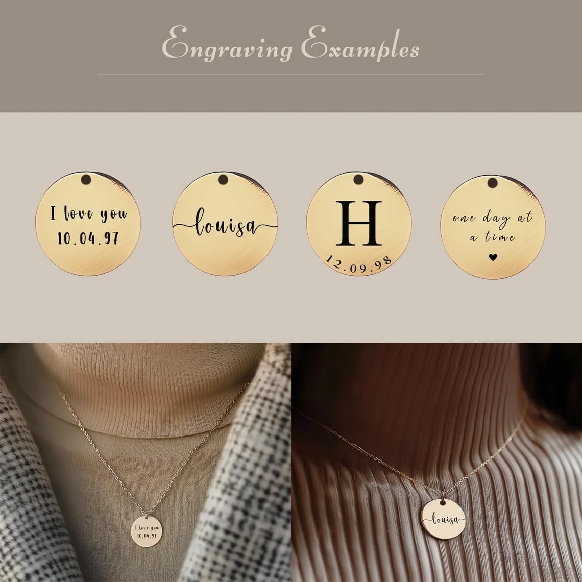 20Pcs Personalized Round Engraving Logo/Text Pendants Stamping Tag Charms, Stainless Steel Bracelet Necklace Earring DIY Jewelry Making, Diameter 10mm/12mm/15mm/20mm/25mm - Image 7