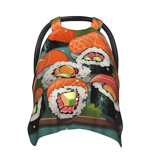 Baby Car Seat Canopy Cover for Mom, Soft Breathable Nursing Breastfeeding Covers Multi Use Stroller Sun Shade Newborn Shower GiftSushi