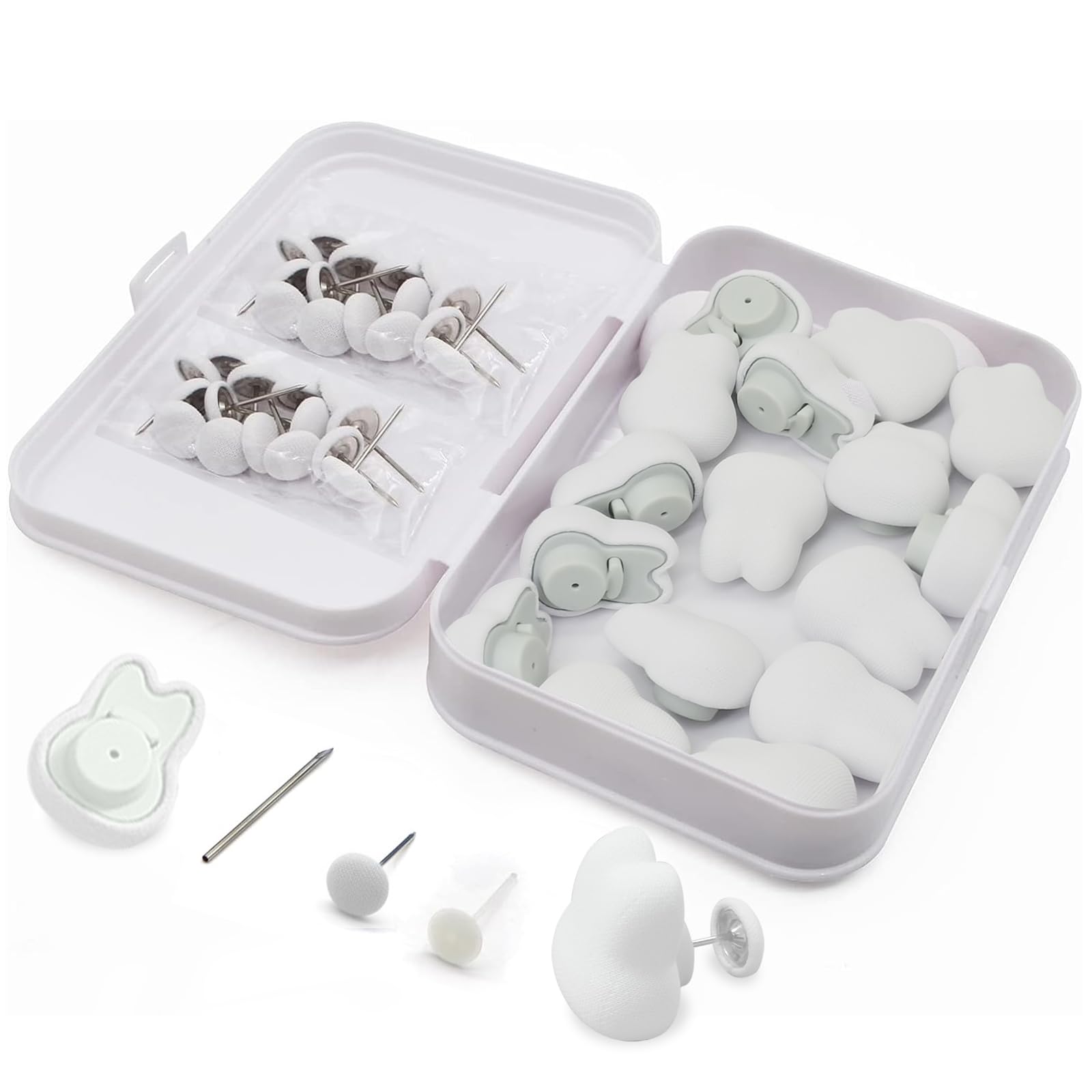 MQUPIN Duvet Clips Set 16 Pcs, Duvet Cover Pins Comforter Inside Duvet Insert Holder, Non-Slip Quilt Fixator Sheet Fasteners for Quilt, Cushions, Curtains(Bunny)