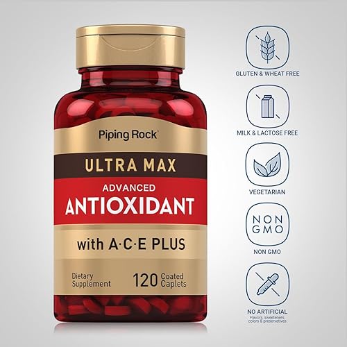 Miniatura 3 de Piping Rock Ultra Max Antioxidante  120 cápsulas recubiertas  Sin OMG, sin gluten