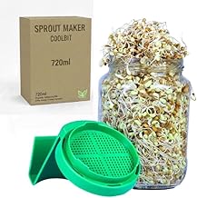 Sprout Maker Glass Jar 720ml – Wide Mouth Seed Sprouter for Mung Bean, Chana & Lentils | BPA-Free Reusable Sprouting Jar for Kitchen & Microgreens.