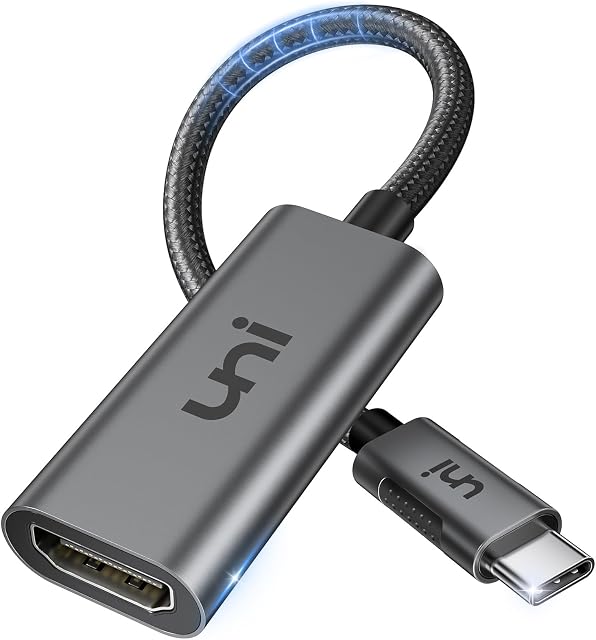 Adapter uni USB C do HDMI 4K@60Hz Adapter Thunderbolt 3-HDMI Kompatybilny z MacBookiem Pro, MacBookiem Air, iPad Pro, Surface Pro, Galaxy, Dell itp.  Szary