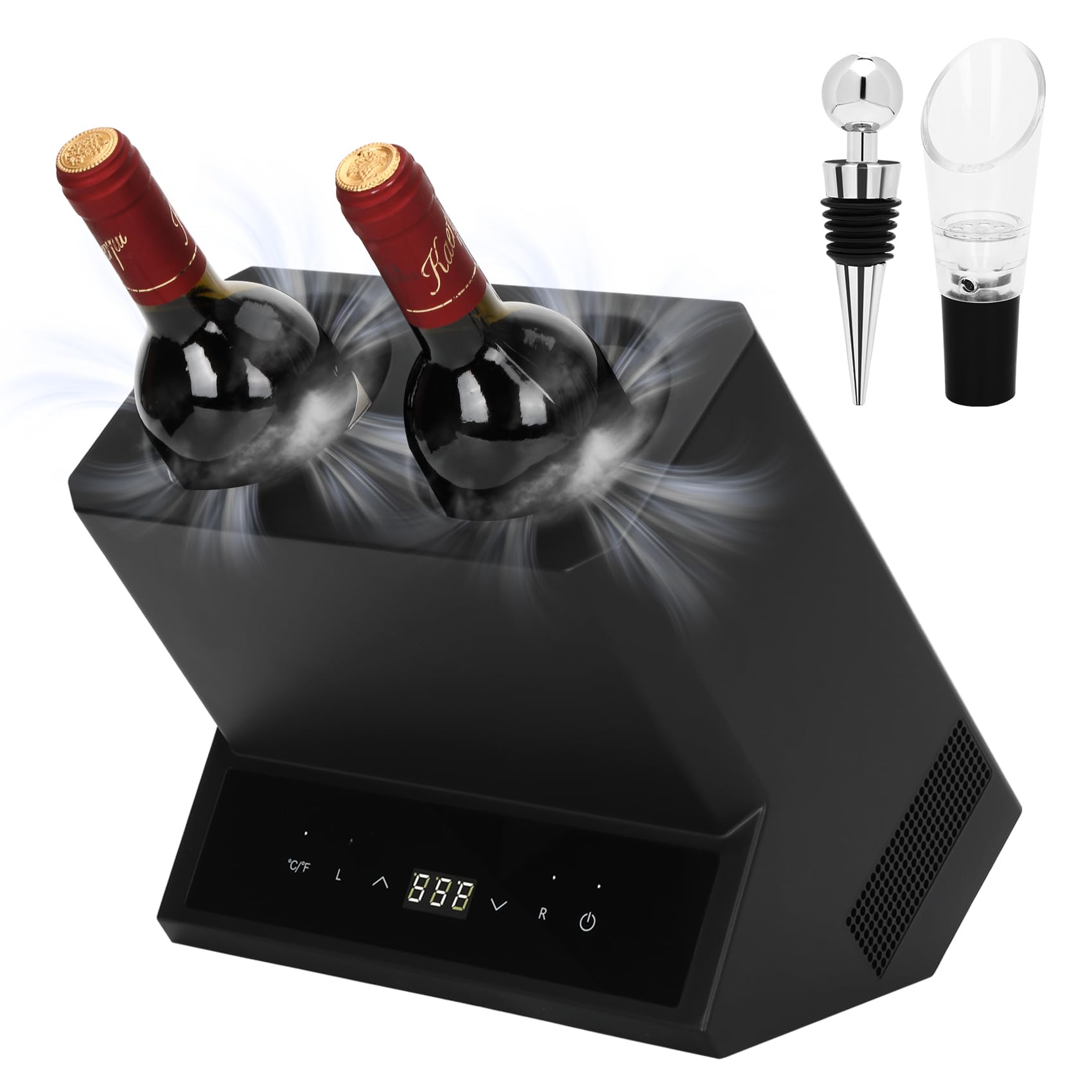 Amazon.com: Electric Wine Chiller Double Bottle - Premium 24H Iceless  Portable Cooler,Wine Chiller for 750ml Wine/Champagne,Multi-Scene Vino  Accessory for Kitchen/Bar/RV - Perfect Gift for Wine Lovers : Home & Kitchen