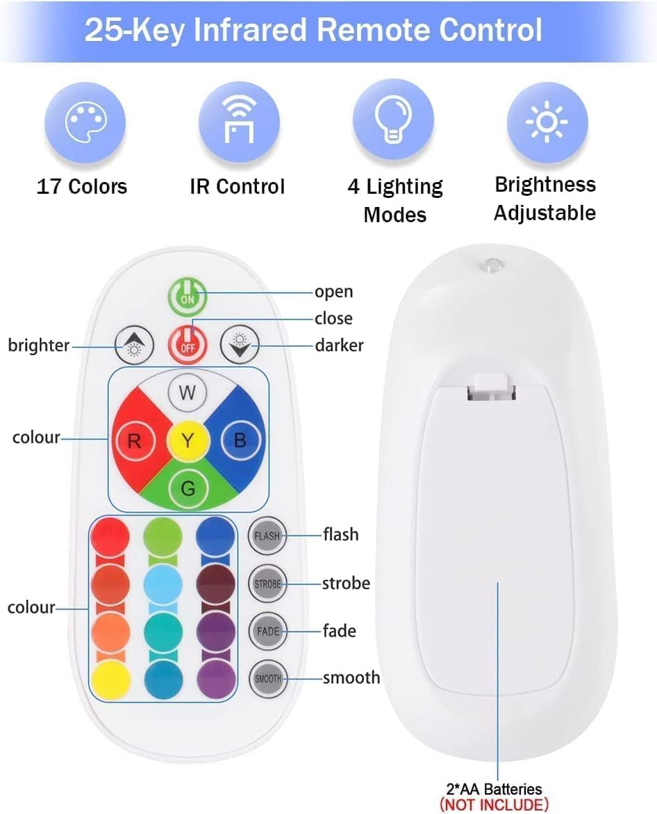 Lampe méduse pour aquarium avec télécommande, 17 couleurs pour éclairage d'ambiance, décoration, cadeaux de Noël pour enfants