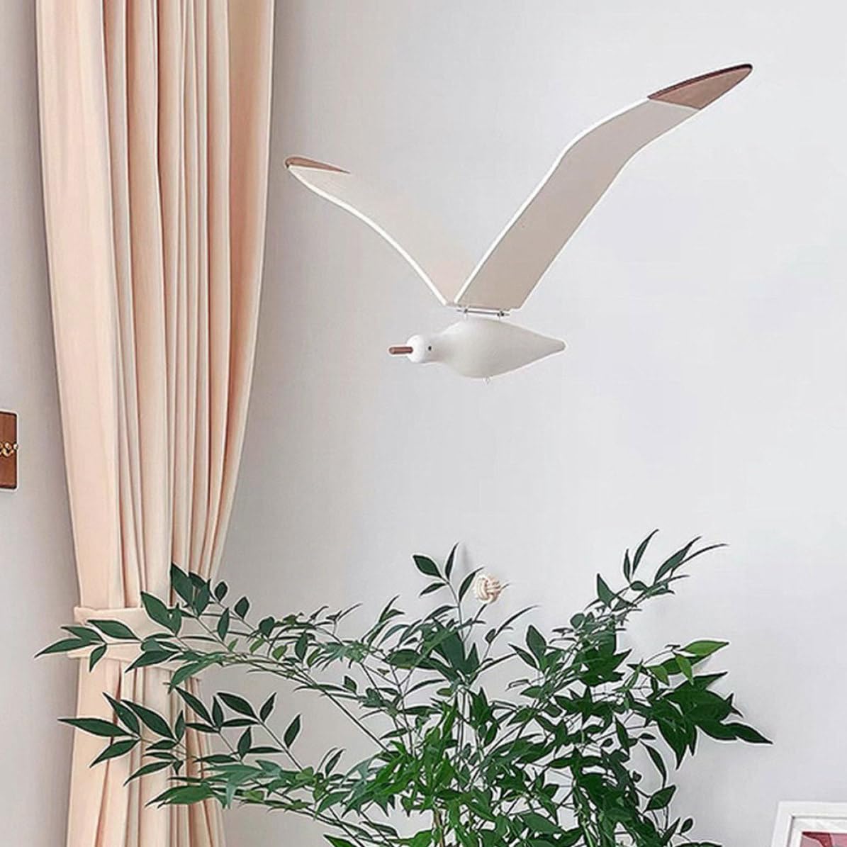 SOLUSTRE Holzvogel Hängedekoration mit Hanfschnur Sichere Materialien und Feine Verarbeitung Weiße Wand und Fensterdekoration für Hochzeit und Badezimmer