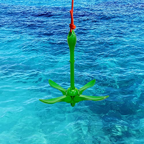 BeGrit Kayak Anchor 3.3 lb Small Boat Anchor Kit Green Folding Grapnel Anchor Carbon Steel for Canoe Jet Ski SUP anchor with 32.8 ft ø 6 mm Anchor Line Carrying Bag - Image 4