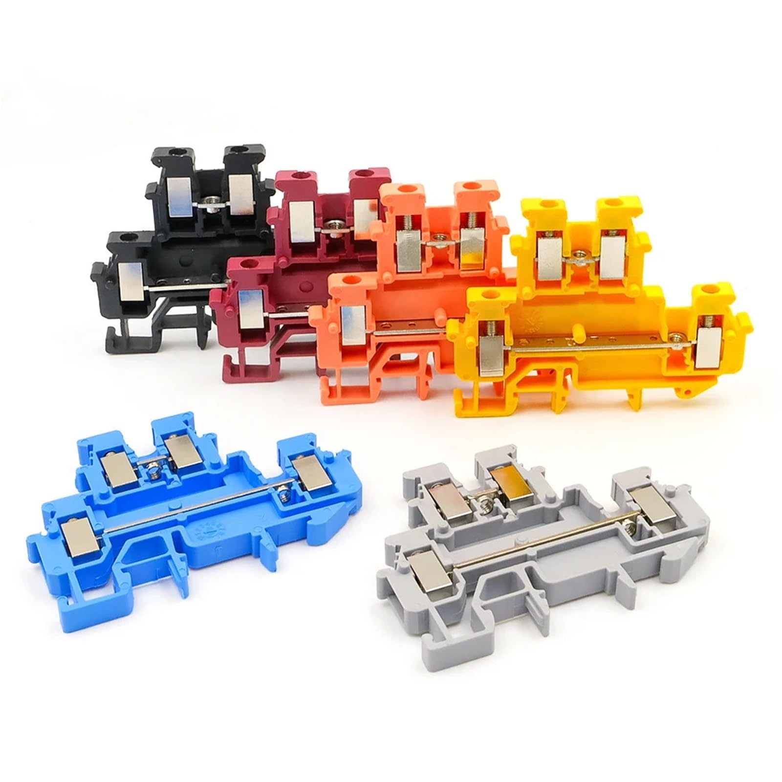 50 pezzi MBKKB-2.5 Morsettiera for guida DIN a doppio livello con collegamento a vite 0,14-2,5 mm conduttore in rame for armadio di controllo industriale(MBKKB-2.5-BLUE)
