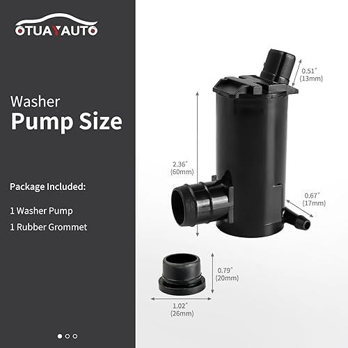 Miniatura 2 de OTUAYAUTO - Repuesto de bomba de limpiaparabrisas para vehículos Hyundai, Kia – Acento 95-99, 10-14 Tucson, repuesto para 11-13 Sportage, Factory OE