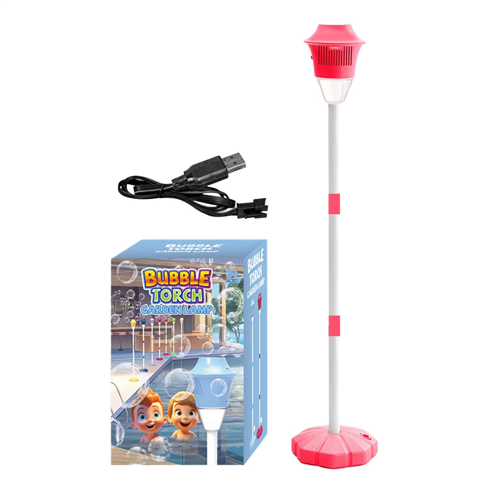 Bubble Torch Gartenlampe, Bubble Machine mit Lichtern und Musik | Kinderfreundliche automatische Bubble-Torch mit Lichtern und Musik | Spielzeugmaschine im Freien für Kinder Mädchen Geburtstag