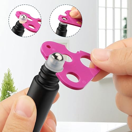 Miniatura 3 de 10 botellas de rodillo esmerilado de 0.3 fl oz para aceites esenciales, frascos de vidrio vacíos con bola de rodillo de acero inoxidable, tapa de