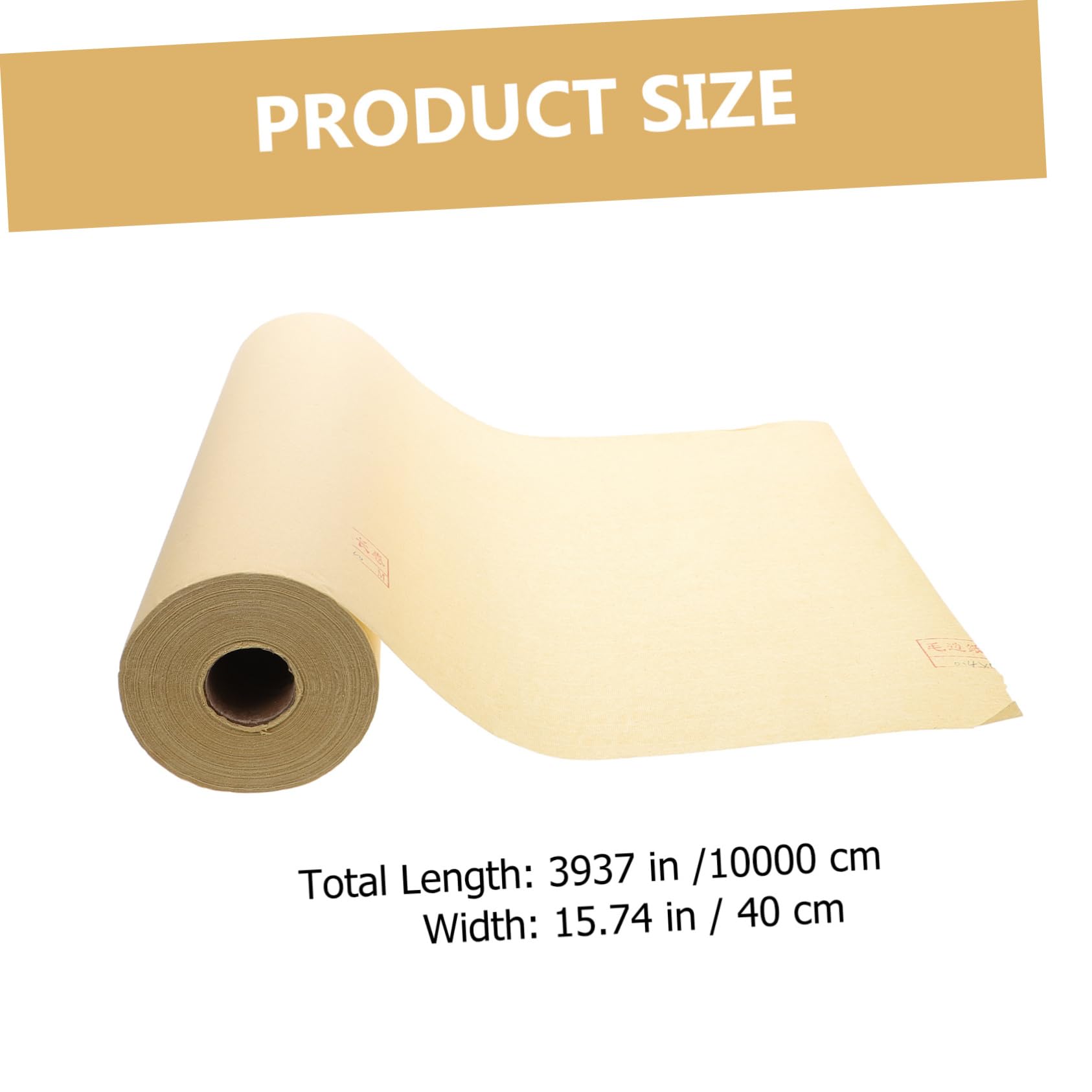 Papel de Caligrafía China para Principiantes y Amantes, Rollo Largo Beige