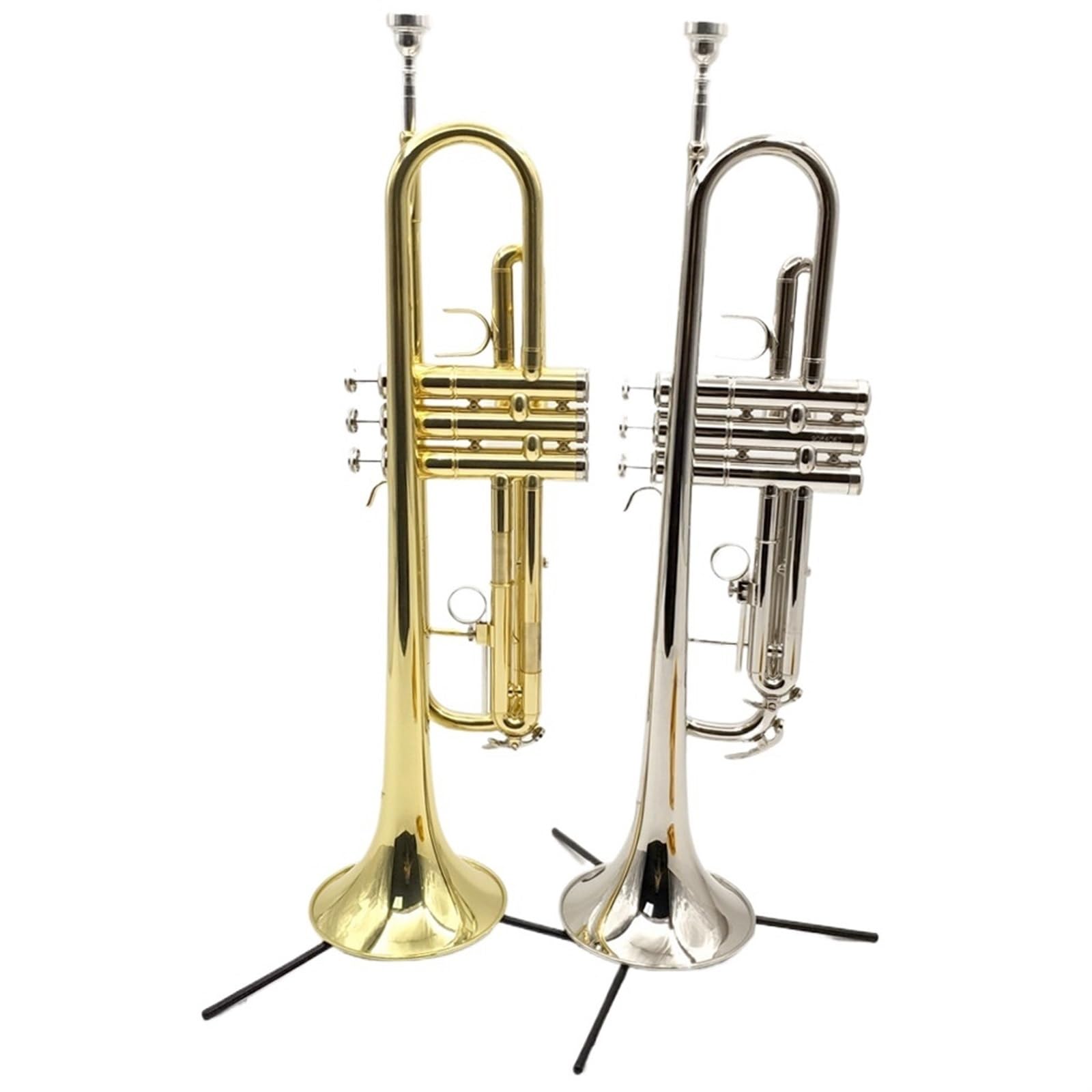 Trompeta Instrumento De Metal Trompeta De Metal Si Bemol Melodía Principiante Práctica Profesional Tocando Trompeta(Gold)
