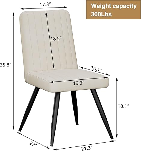 Miniatura 2 de Aklaus Juego de 2 sillas de comedor de terciopelo, sillas tapizadas para cocina, comedor, sillas laterales modernas sin brazos con sillas