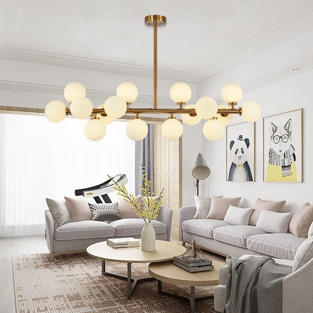 Chandelier Sputnik de Spoutnik Métal, Plafonnier Salon Lustre Semi Flush Mount