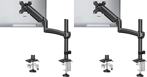 Brazo de monitor individual con capacidad para 4.4-22 libras, soporte de monitor para escritorio, soporte de monitores de altura ajustable para