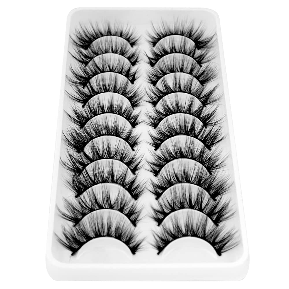 BlueSmurfs Künstliche Wimpern, Katzenaugenwimpern, Großpackung, Kunstnerz, 3D, flauschig, Weihnachten, 10 Paar