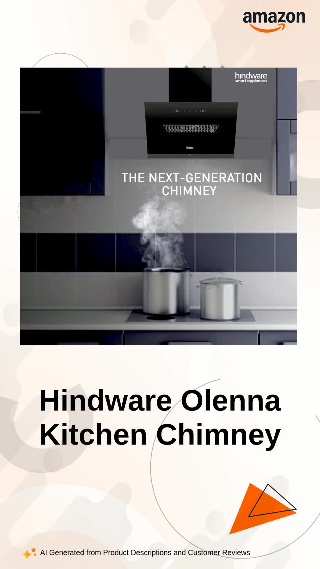 Hindware Smart Appliances | Olenna 75 cm Chimney | 1200 CMH