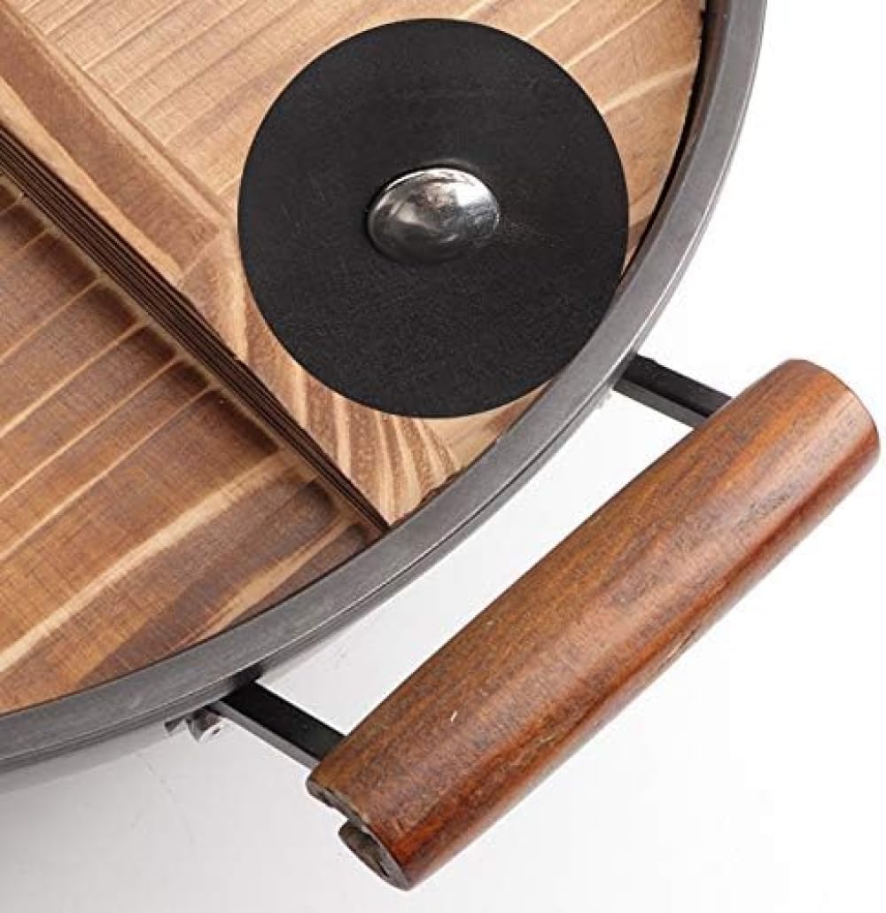 Wooden lid Non-Stick cast Iron pan uncoated Gift Pot cast Iron Stainless stew Pot cast Iron pan Wok-38cm (38cm) (40cm)