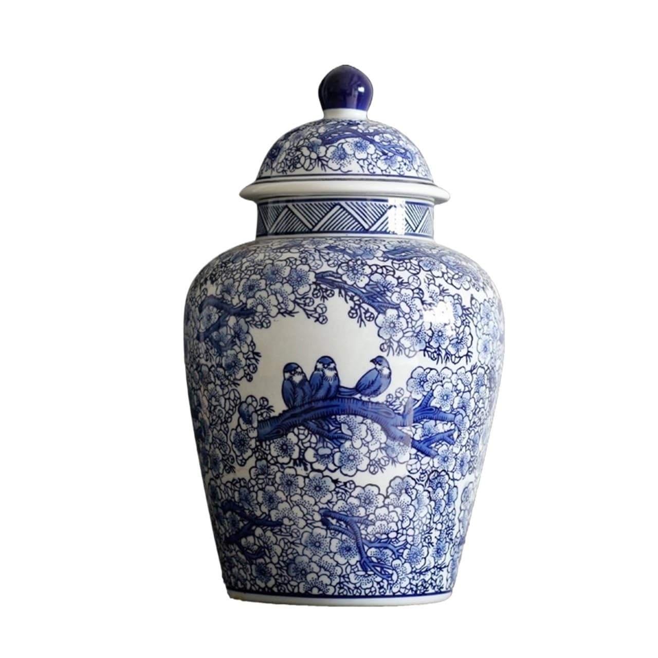 DANNMPX Ginger Jar Ceramic Vase Porcelain Storage Ginger Jar Decorative Ornament Decorative Storage(Blue White B)