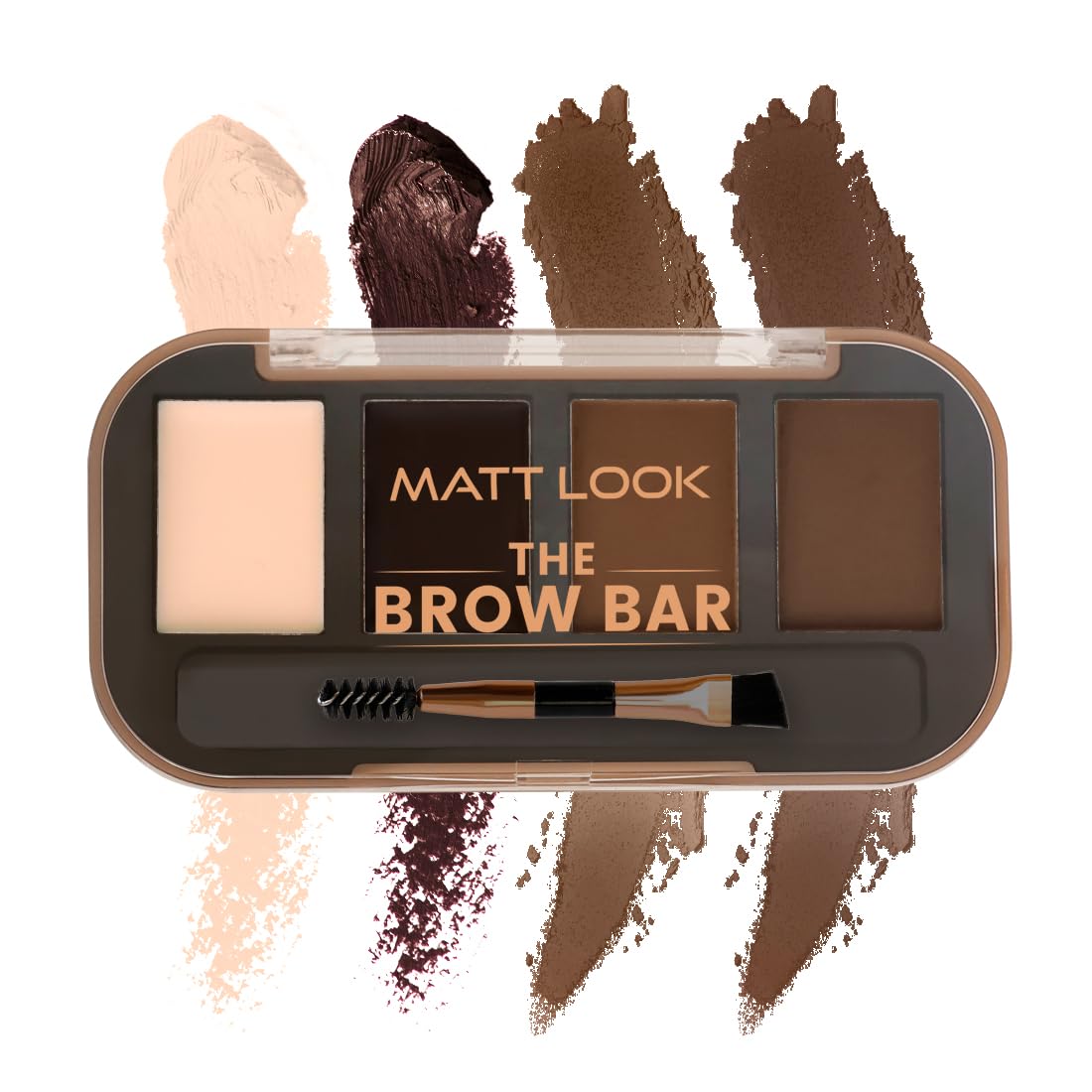 MATT LOOK Eyebrow Palette With Wax Cream |Travel-Friendly Eyebrow Palette With Blendable Colors For Face Makeup | Shade- Natural 02, 8 gm