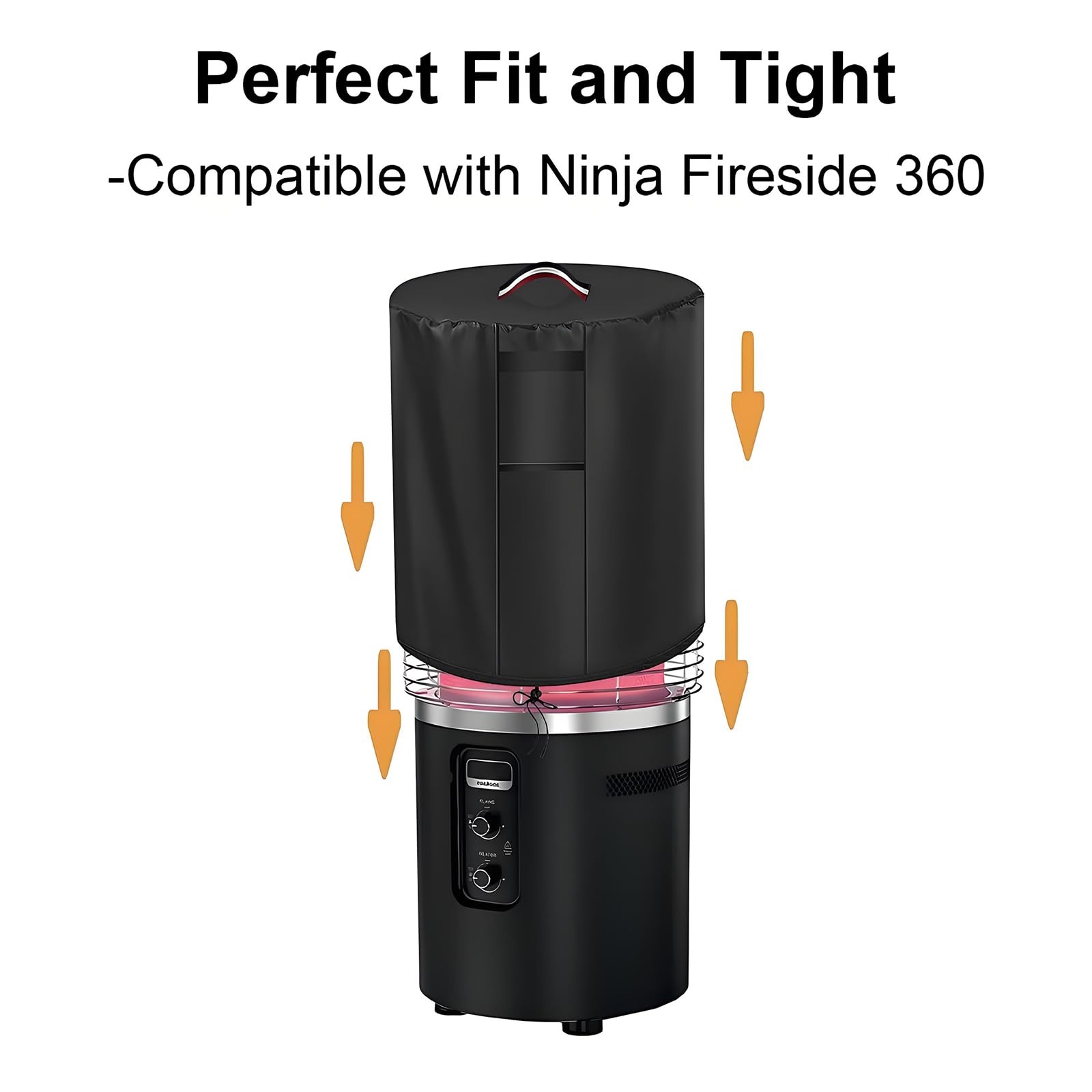 Hounyoln Cover for Ninja Fireside 360, 420D Oxford + PVC Ninja Fireside 360 Cover, Tight-Fit Drawstring & Buckles, Anti-Condensation Vents, Portable Handle, Easy Clean & Install, for Outdoor (Black) - 5