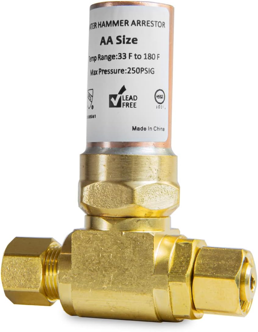 EFIELD MH-230-2-FM Tee Copper Water Hammer Arrestor, 3/8" OD Comp. X 3/8" OD for Dishwasher Connection Female Comp