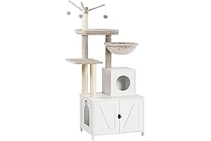 HOOBRO Cat Tree with Litter Box Enclosure: All-in-One Kitty Haven