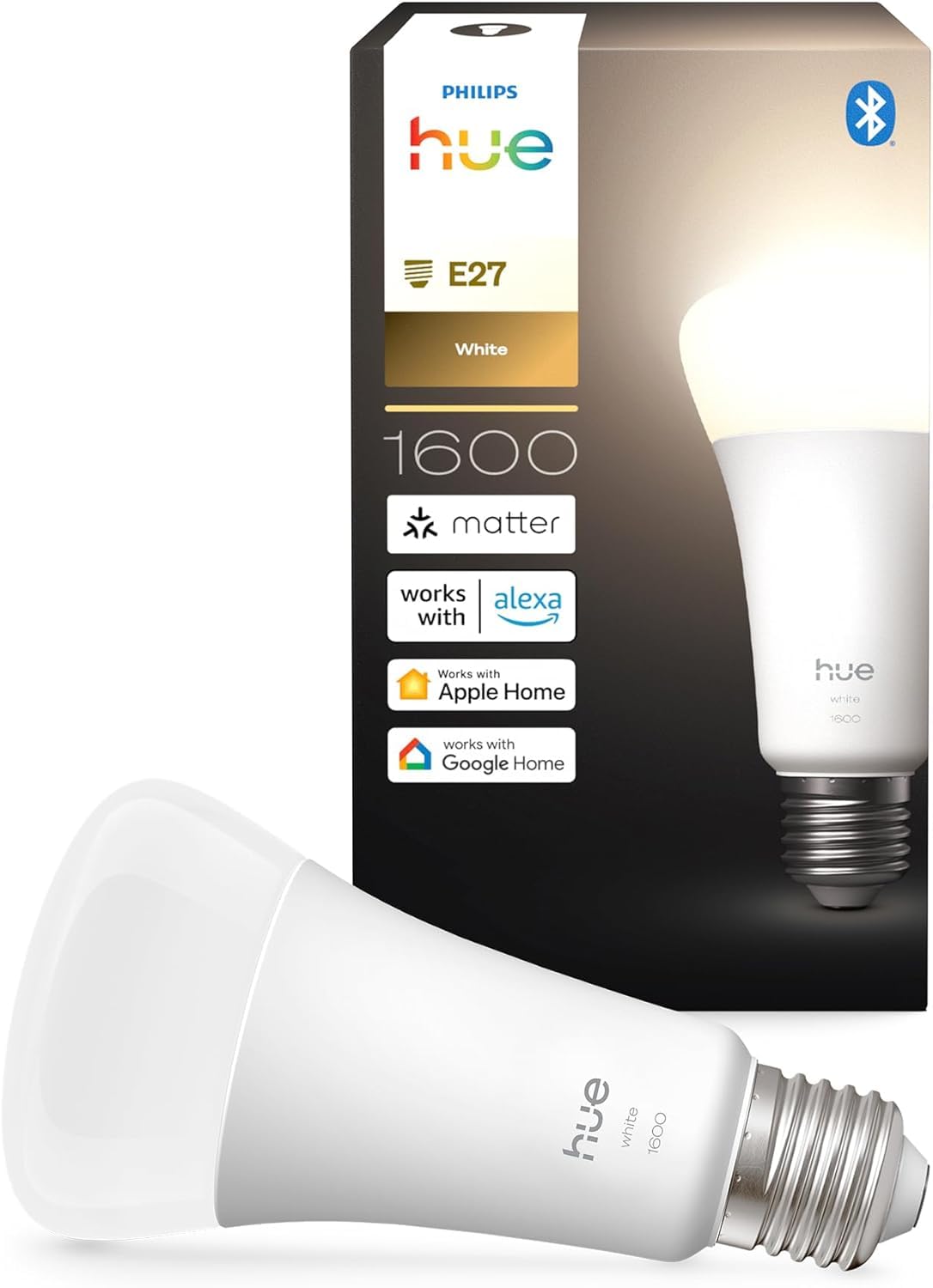 Philips Hue Bundle – 2 x weiße 1600 A67 E27 Smart-Leuchtmittel, extra helle dimmbare LED, intelligente Beleuchtung, App- und Sprachsteuerung, funktioniert mit Alexa, Google Home und Apple HomeKit