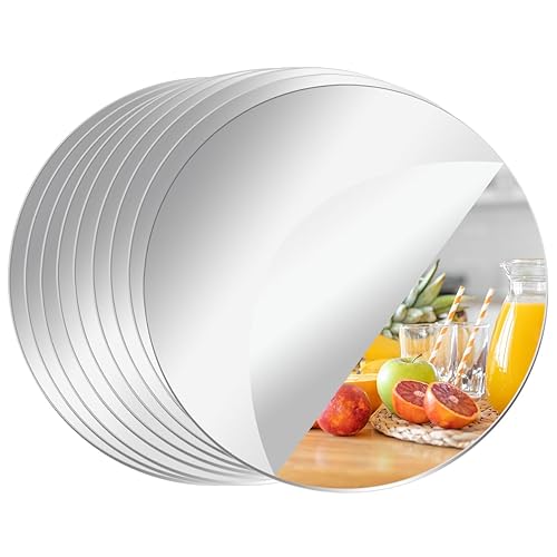 10PCS Small Round Mirrors for Centerpieces, 6inch Circle Mirror Centerpieces