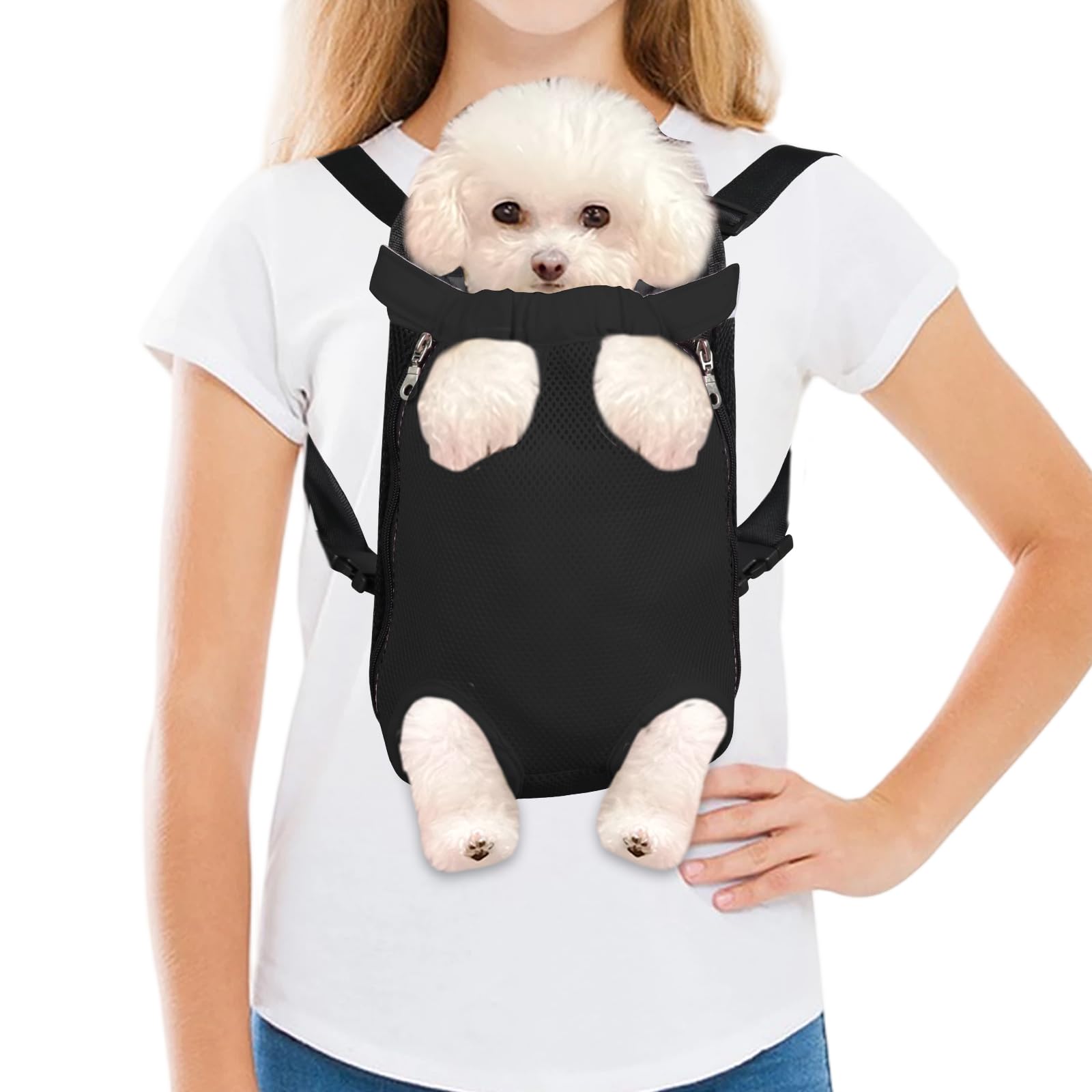 FEimaX Zaino per Cani Trasportino per Piccoli Cane Gatti Traspirante Borsa Portatile da Viaggio per Animali Domestici da Compagnia Regolabile, Confortevole Adatto per Cani di Piccola Media Taglia