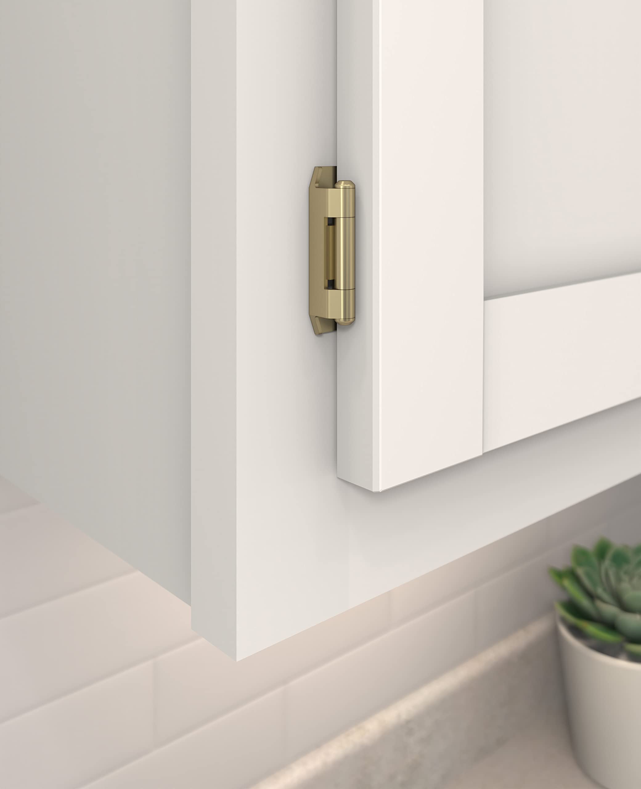 Amerock BPR8700BBZ Hinge, Golden Champagne, 3/8 in. (10 mm) Inset - Image 2