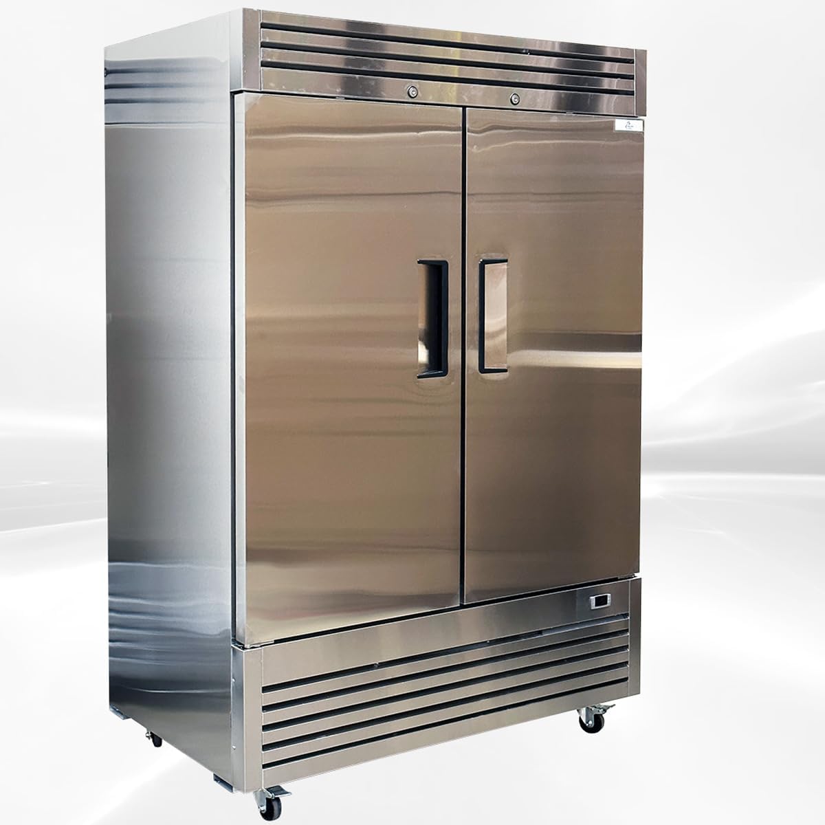 Commercial Freezer 2-Doors Solid Upright Reach in Two Section Stainless Steel NSF Certified 54" Width, Capacity 47Cuft, Restaurant Quality Kitchen -8°F Cold AKF-13781