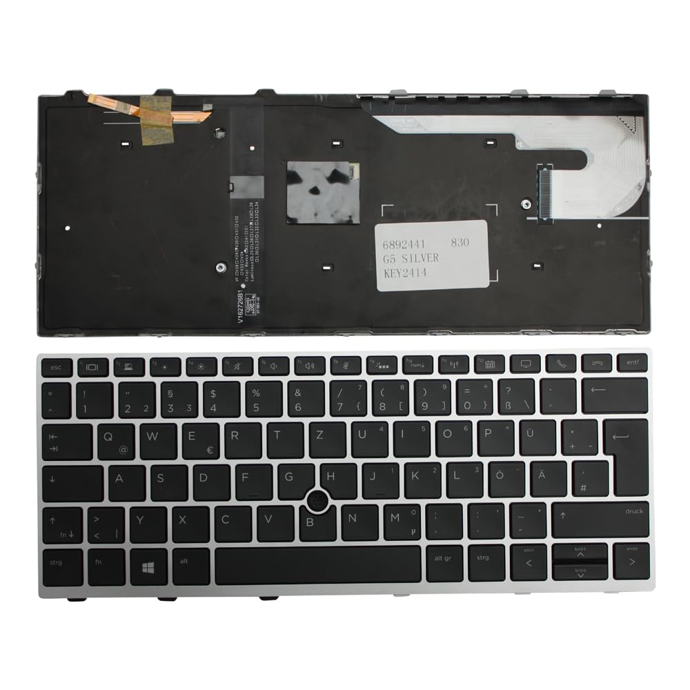 Clavier noir rétro-éclairé avec aiguille et cadre argent pour PC HP - 2