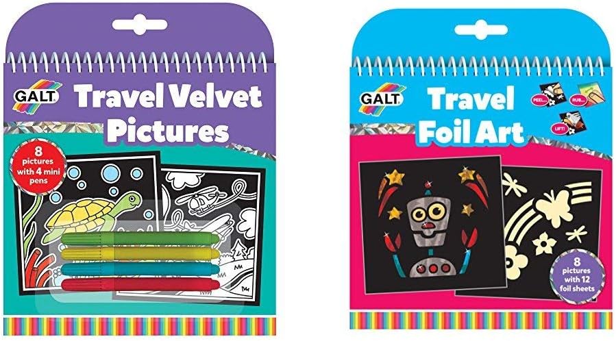 Galt Toys Travel Velvet Pictures and Galt Toys Travel Foil Art Bundle