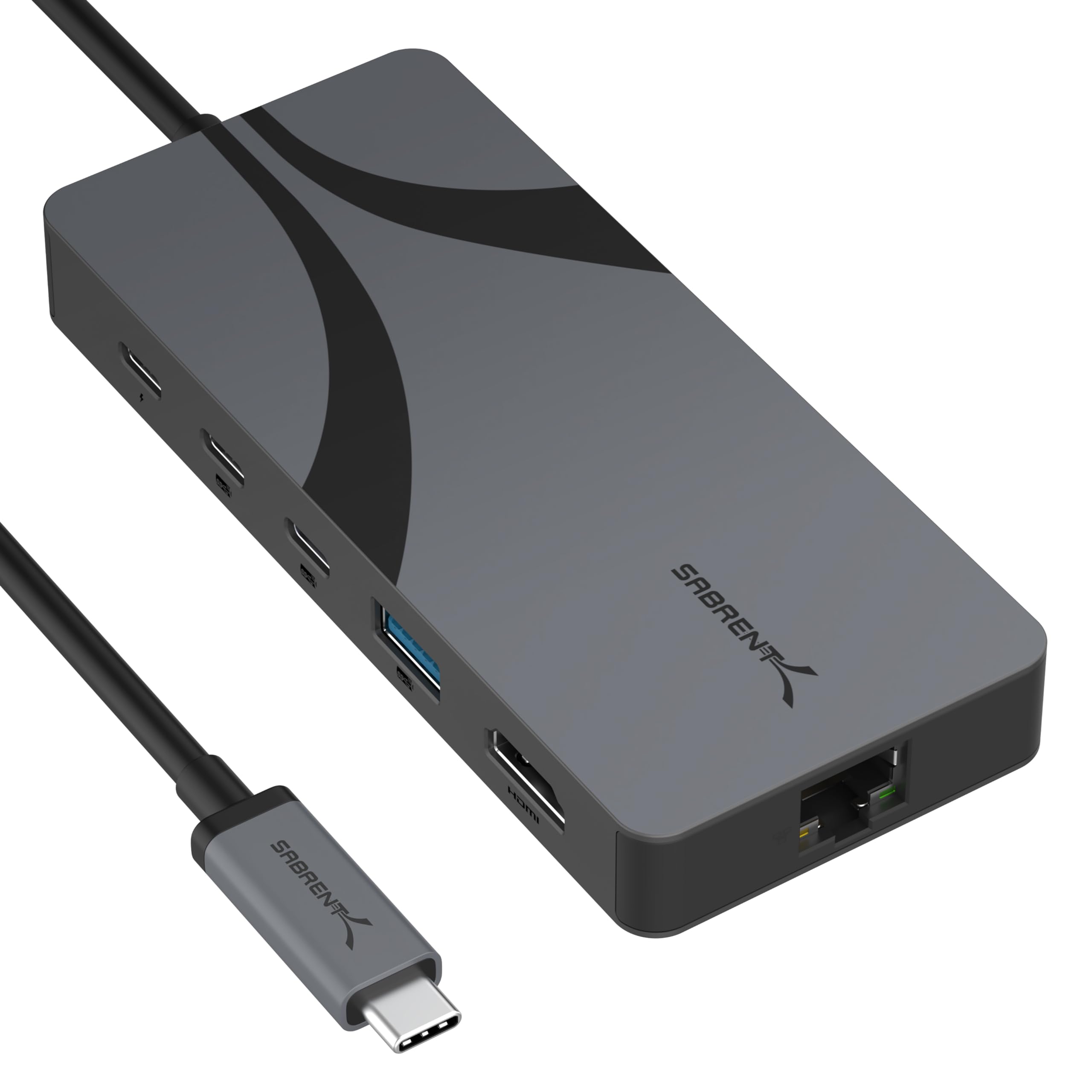 SABRENT Hub USB4 | Concentrador de Base de Viaje con 2 Puertos USB-C, 1 Puerto USB-A, HDMI 2.1, 2.5GbE y PD 3.0 de 85W (HB-U4HP)