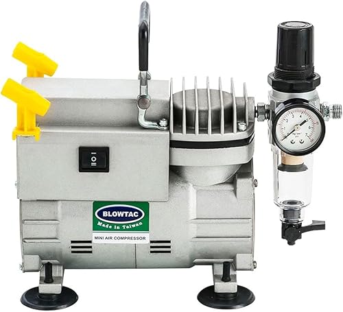 Miniatura 3 de Mini compresor de aire de un solo cilindro sin aceite TC-20 (con soporte para aerógrafo)