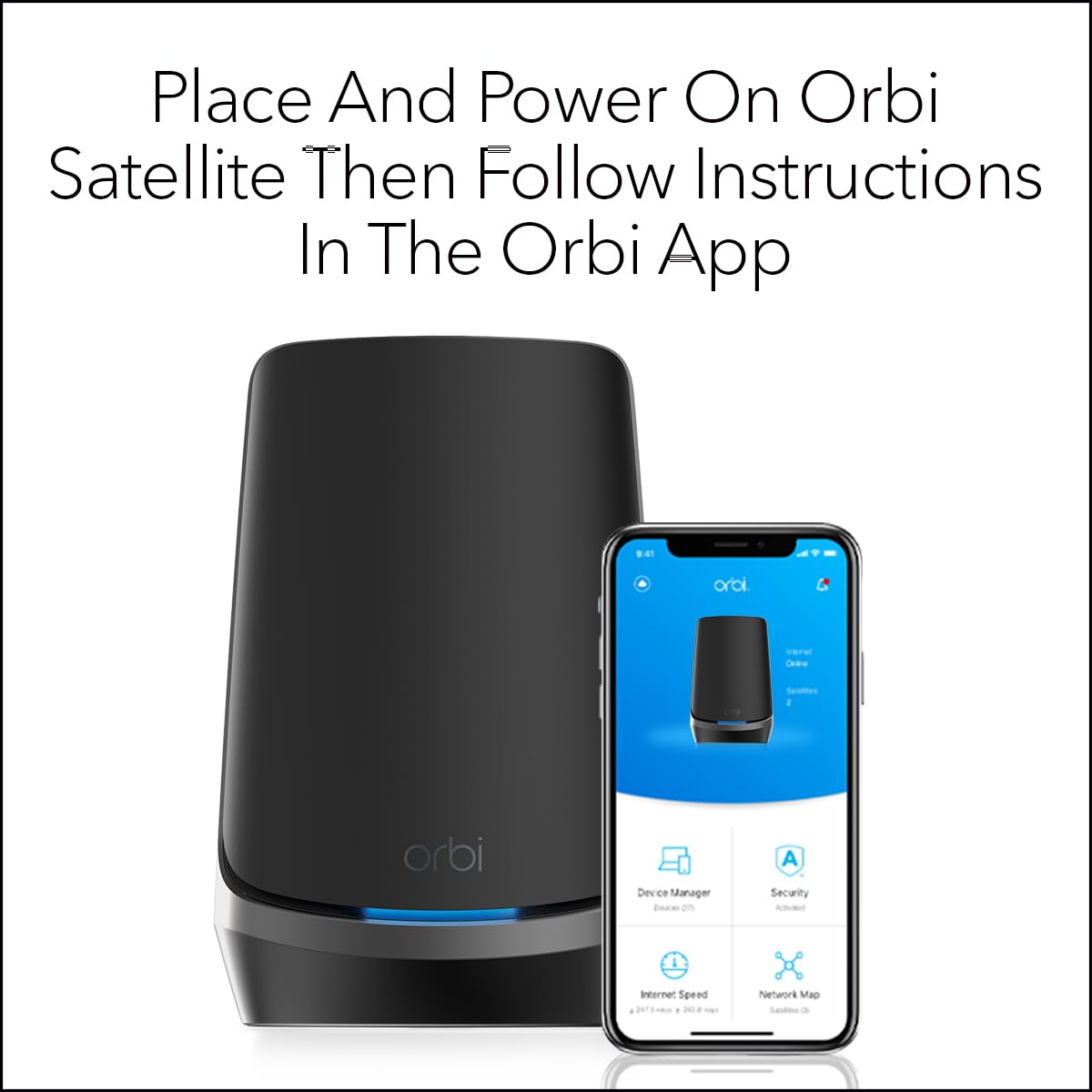 NETGEAR Orbi WiFi 6E Mesh  RBKE962  - Système Quad-band Avec Routeur Wifi 6e Et 1 Satellite Couvre 550 M² Et 200 Appareils Vitesses Ultra Rapides De 108 Gbit S Axe11000 Installation Ultra Simp