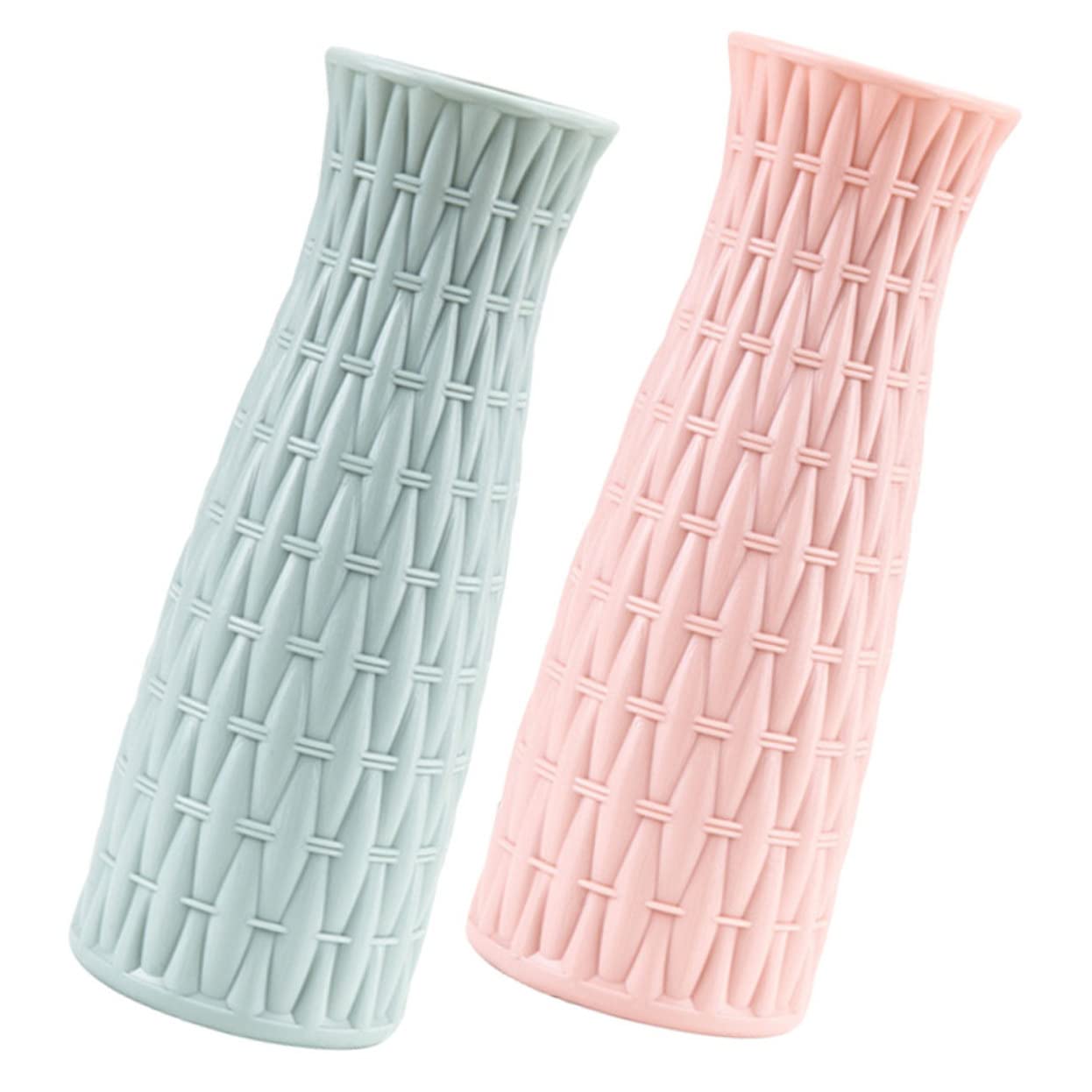 HAWILLOSCH 2 Piezas florero Sencillo Centro Mesa Vasos plástico Vasos de plástico Jarrón de plástico jarrón Decorativo Equipo Flores hogar Decoración de Mesa florero de Interior el plastico