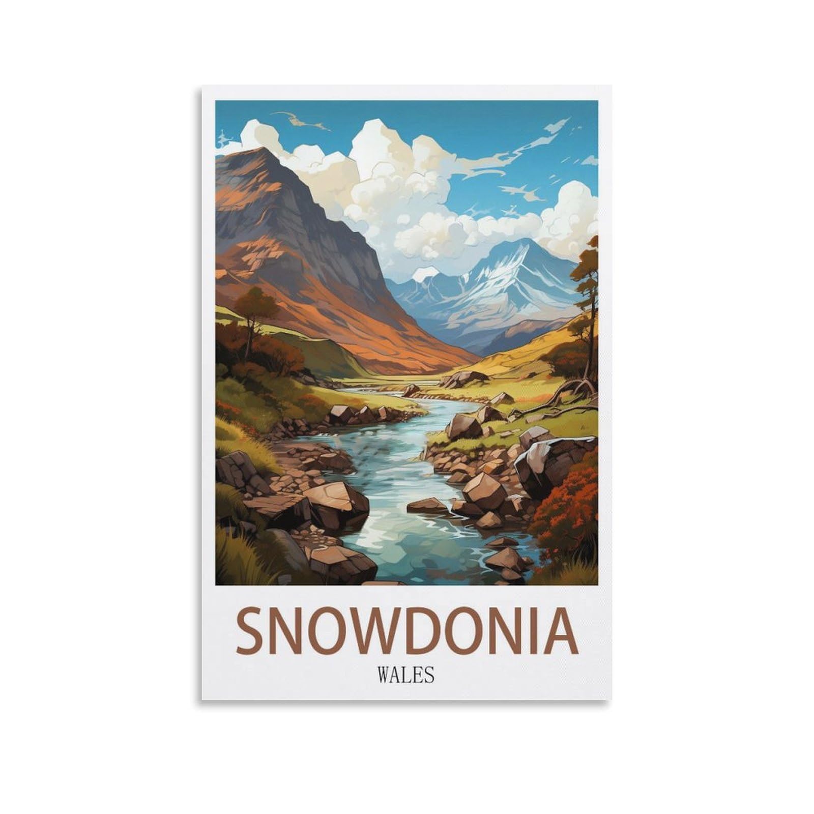 EZMLFA DIY Diamond Painting,Snowdonia Wales 5D Diamond Art DIY Cross Stitch Crystal Rhinestone Embroidery Pictures Craft for Home Wall 40x40cm