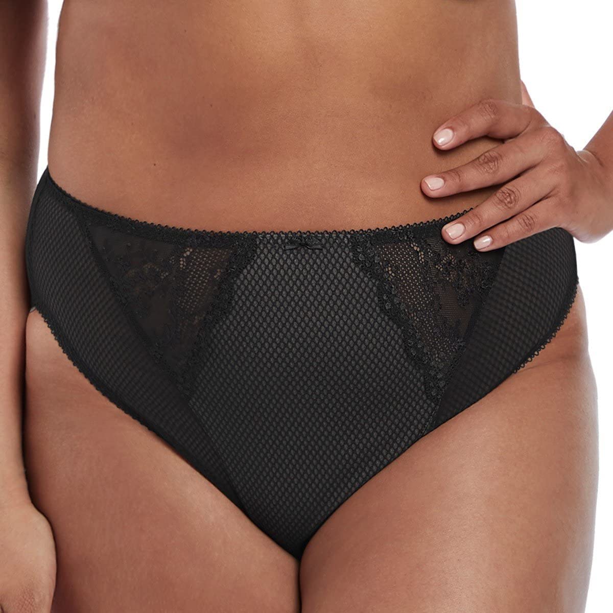Elomi Women's Charley Waist High Cut Leg Brief, Black, Medium