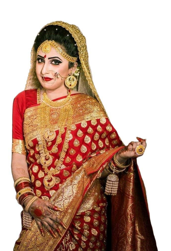 kssd Womens Bridal Banarasi Katan Silk Saree With All Over Golden Zari Contrast Border (Red)-picture-53