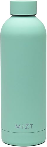 MIZT Botella de agua de acero inoxidable de 17 onzas, doble pared aislada al vacío, a prueba de fugas, para niños y adultos, verde esmeralda