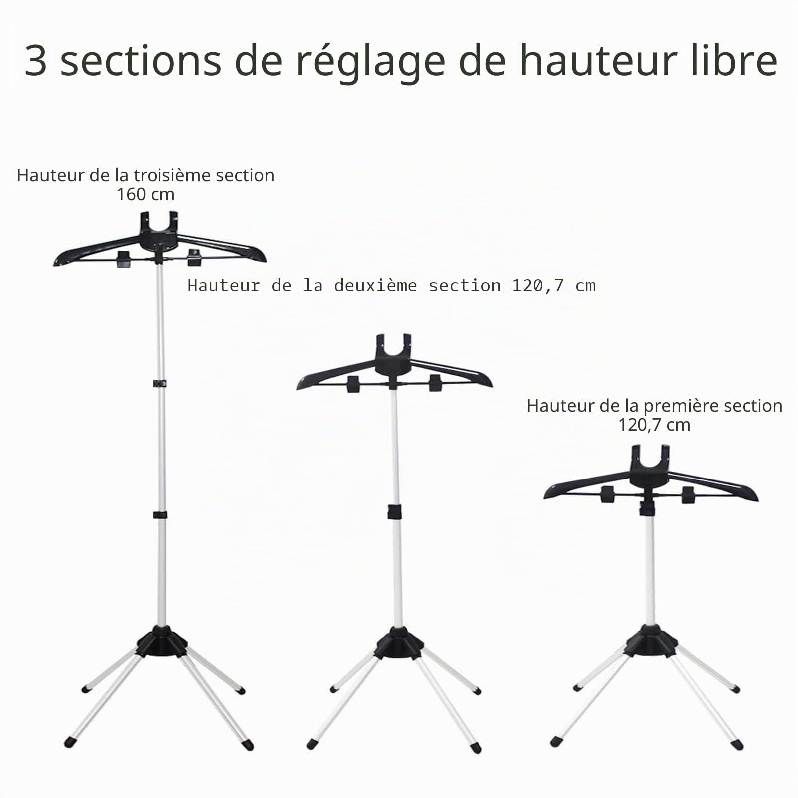 Cintre pour vêtements à la Vapeur, Support de défroisseur Pliant télescopique portatif, Cintre pour Le Repassage à la Vapeur, Cintre pour Fer à Vapeur Debout, Support de Fer à ur