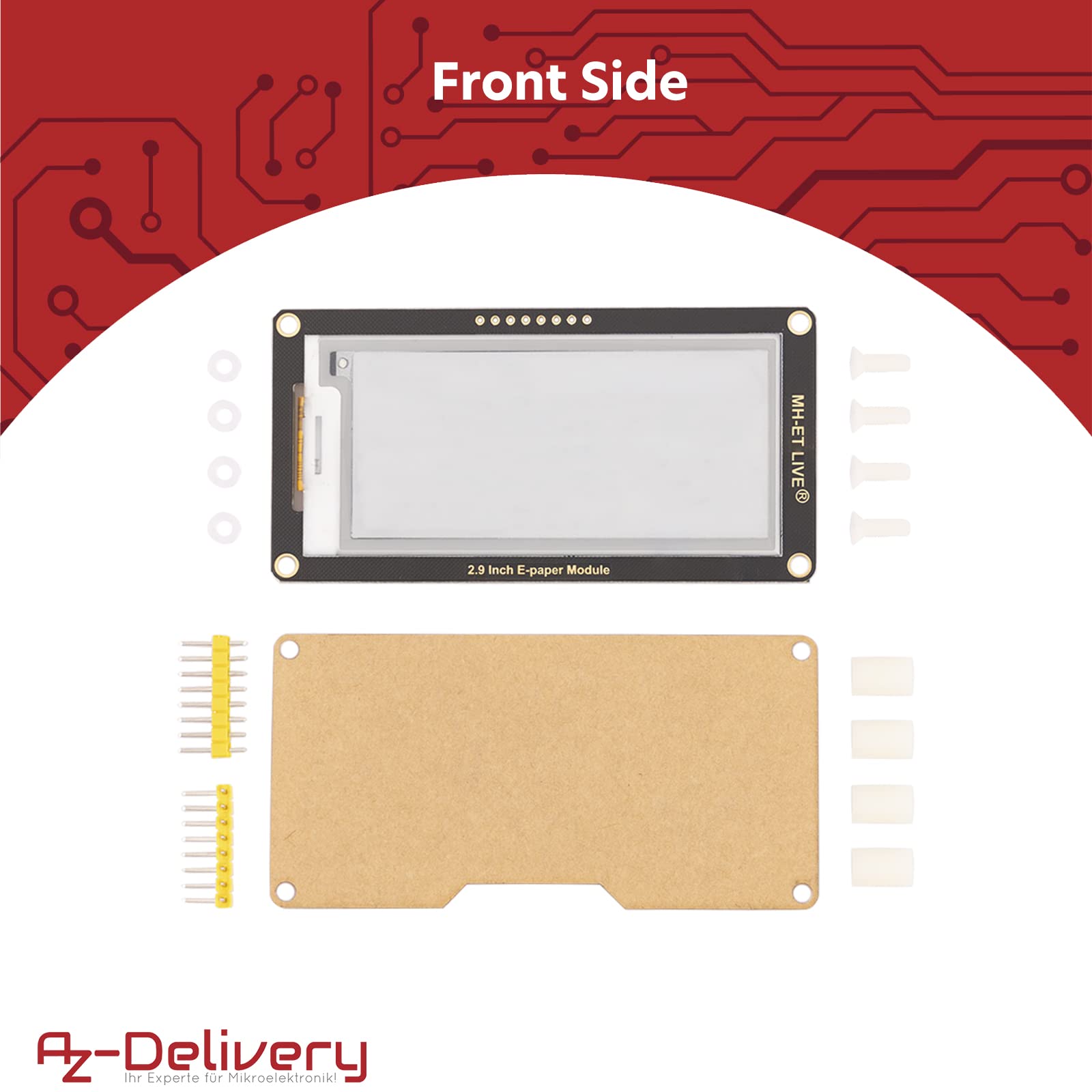AZDelivery Moduł wyświetlacza EPaper 2,9 cala, moduł wyświetlacza 296 x 128 e-Ink, niskie zużycie energii, obsługa SPI, kompatybilny z płytami kontrolnymi i interfejsem MCU 3,3 V/5 V