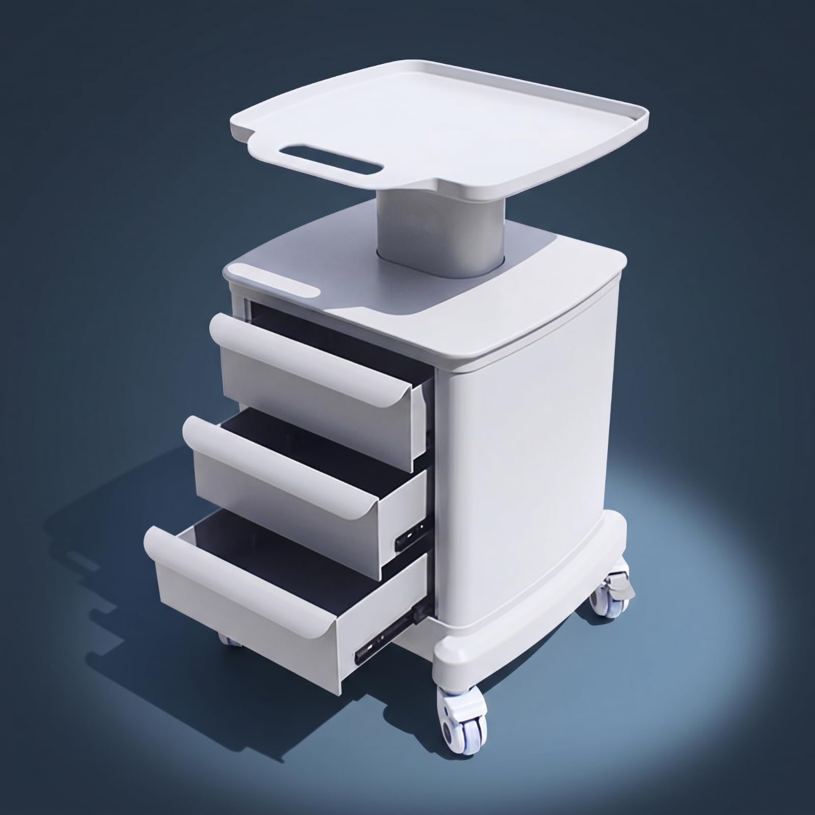 Amagogo Carrello Estetico Professionale Carrello Salone Cassettiera Carrello Porta Attrezzi Carrello da Lavoro con 3 Cassetti Aperto in E Metallo con Ruote