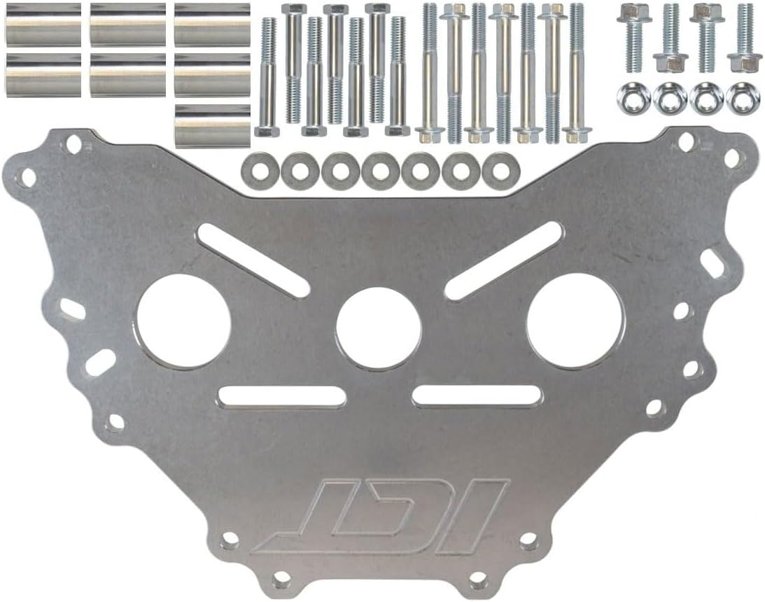 ICT Billet Engine Safe - Stand Adapter Plate Compatible with Ford BBF SBF 4.6L 5.4L Modular 5.0L Coyote 7.3L Godzilla 5.8L Trinity 6.2L Boss Triton V10 Heavy Duty Engine Saver 551869
