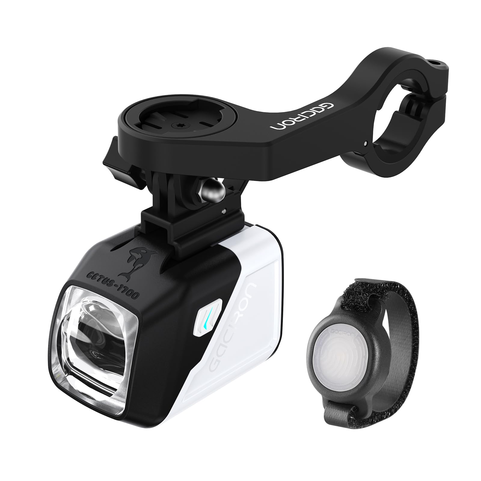 Gacirón Luz bicicleta delantera CETUS-1700,Diseño óptico con Haz Alto y Haz bajo,Luz bicicleta de aluminio aerodinámico y control remoto inalámbrico,Faro de bicicleta de 4200 mAh con 6 modos de brillo